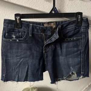 William Rast Blue Distressed Denim Shorts